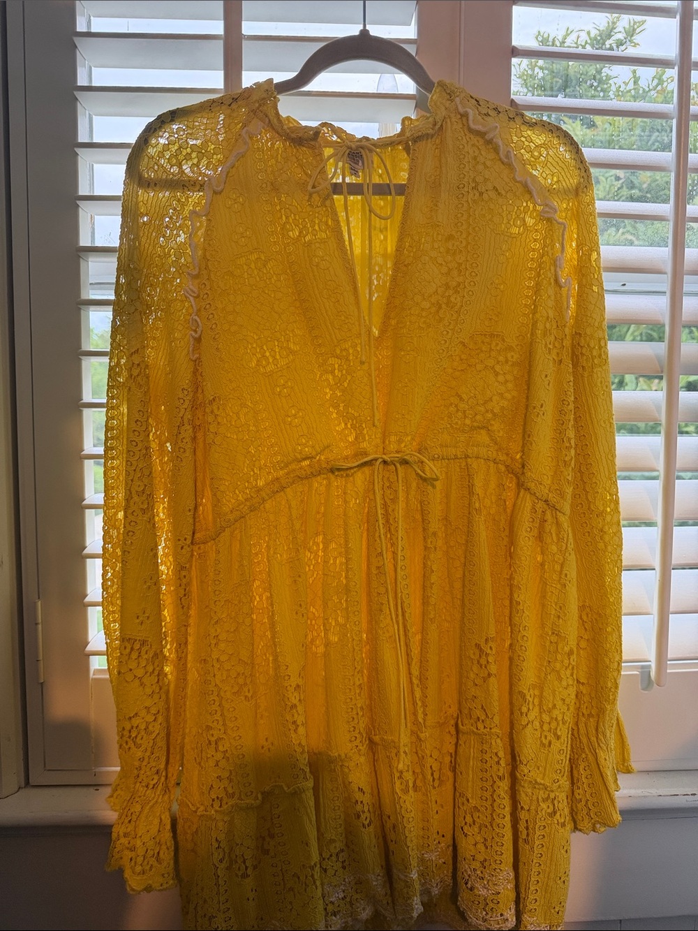 Hemant & Nandita Sol Yellow Lace Mini Dress - Picture 7 of 10